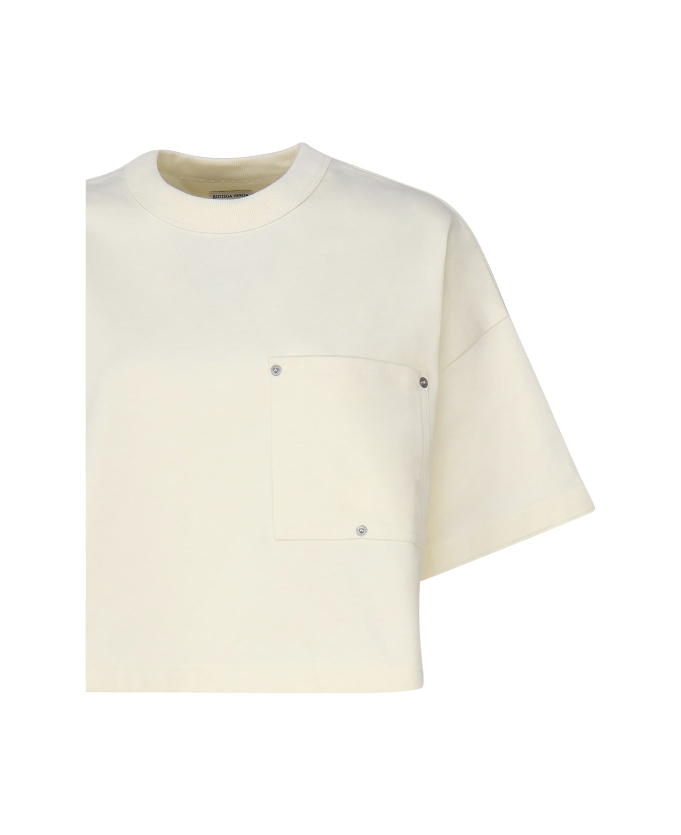 Bottega Veneta Cotton Jersey T-shirt With Nameplate - White