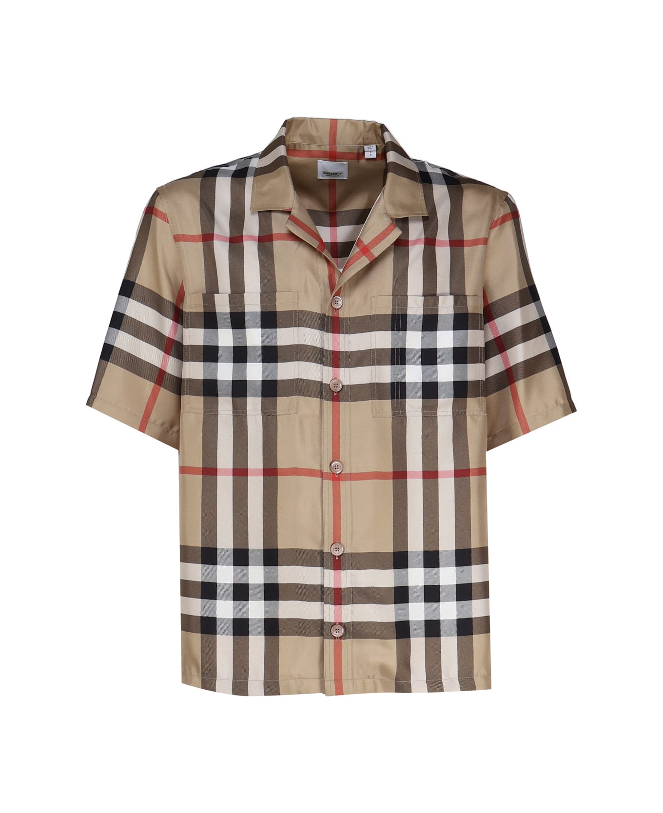 Burberry Silk Twill Bowling Shirt - Beige
