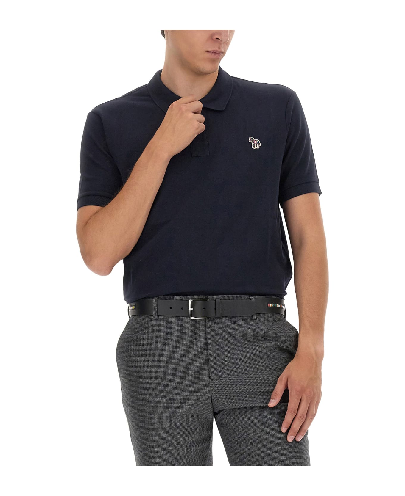 PS by Paul Smith Polo Shirt With Zebra Patch - NAVY