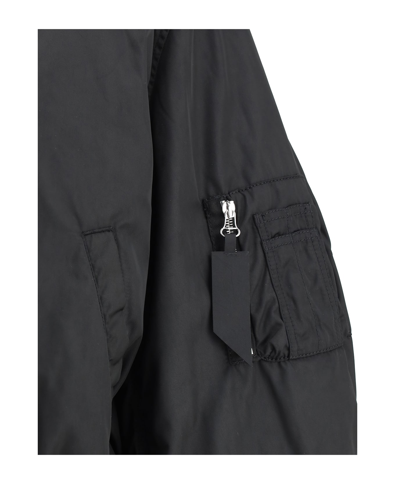 The Attico Nylon Bomber Jacket - Black