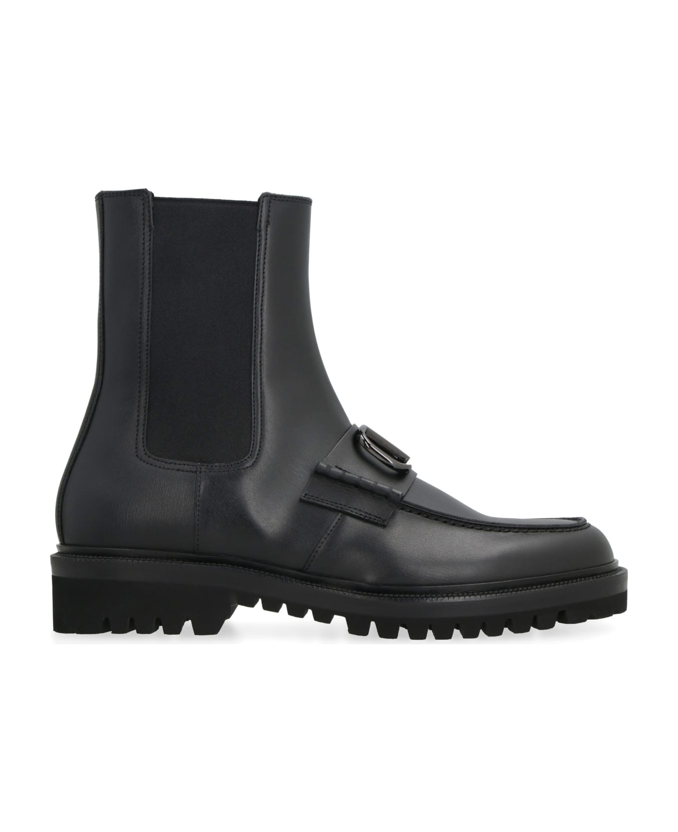 Valentino Garavani - Vlogo Leather Chelsea Boots - black ブーツ