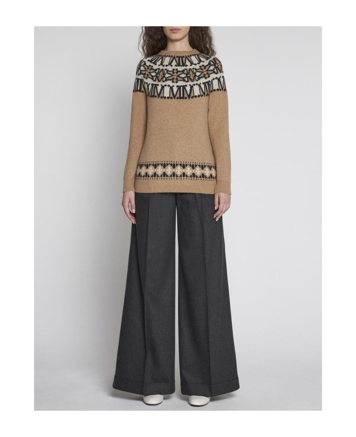 Max Mara Trudy Wool And Camel Blend Sweater - Cammello