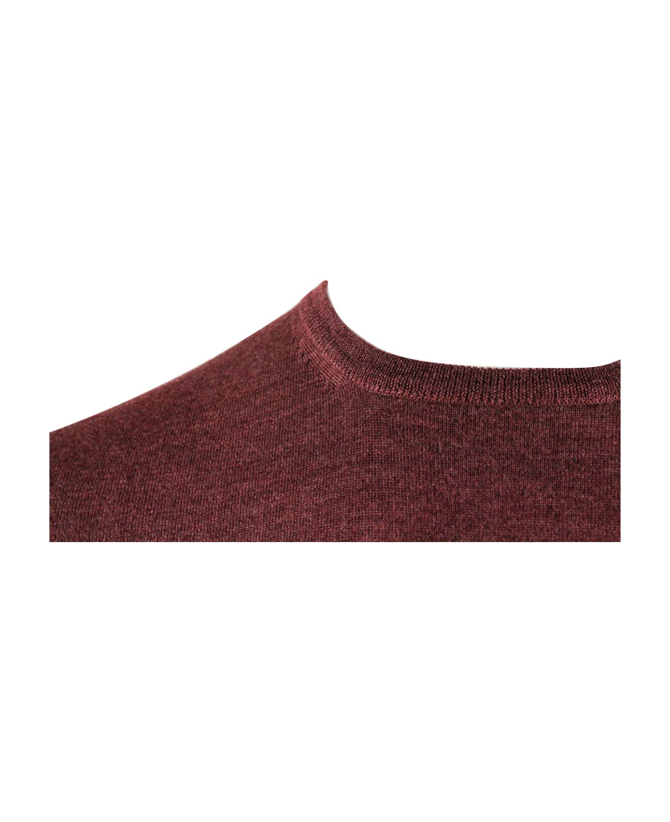Barba Napoli Light Long-sleeved Crewneck Sweater In Wool And Silk - Rust ニットウェア