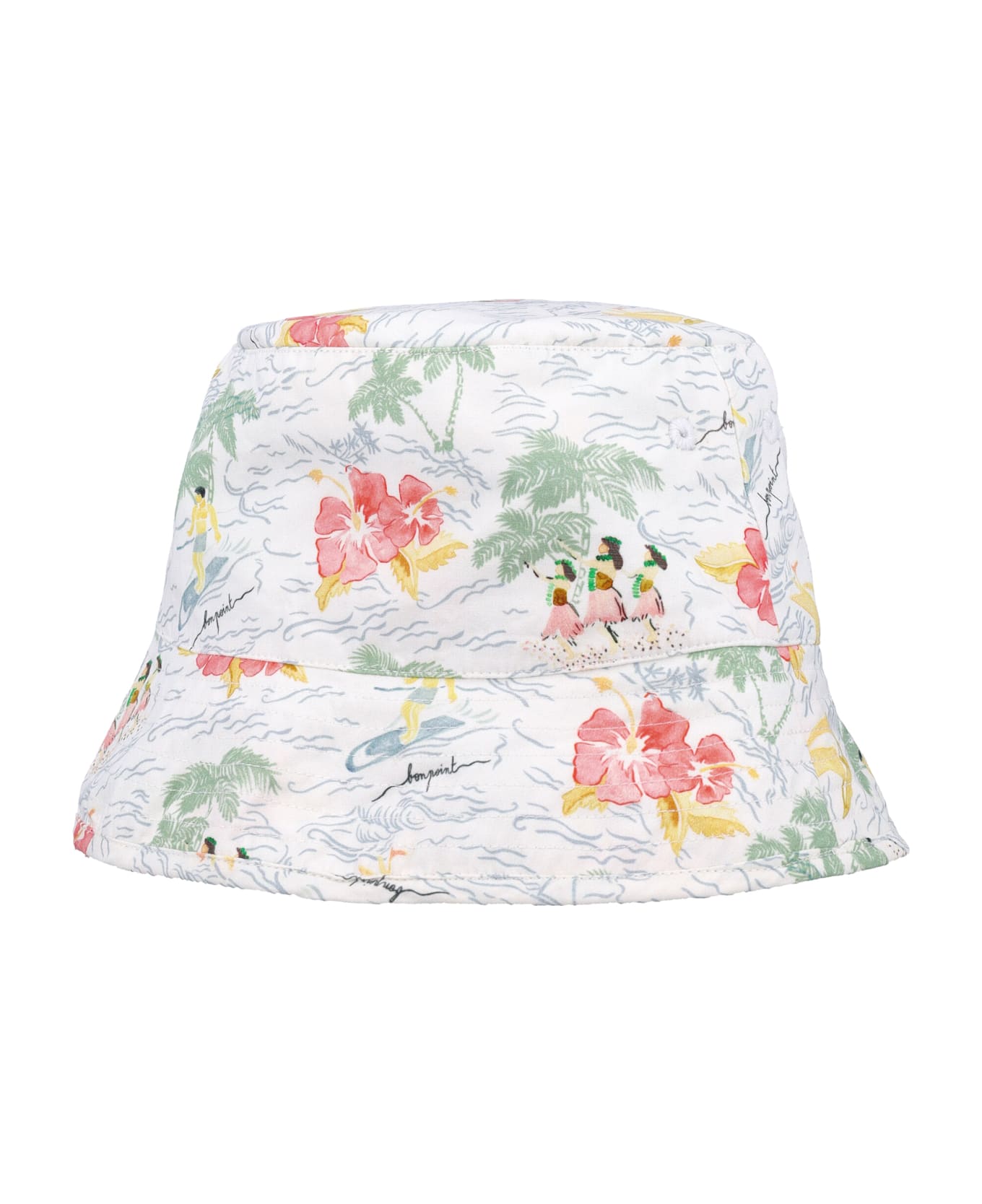 Bonpoint Kid - Theana Print Bucket Hat - FL BLEU AQUA