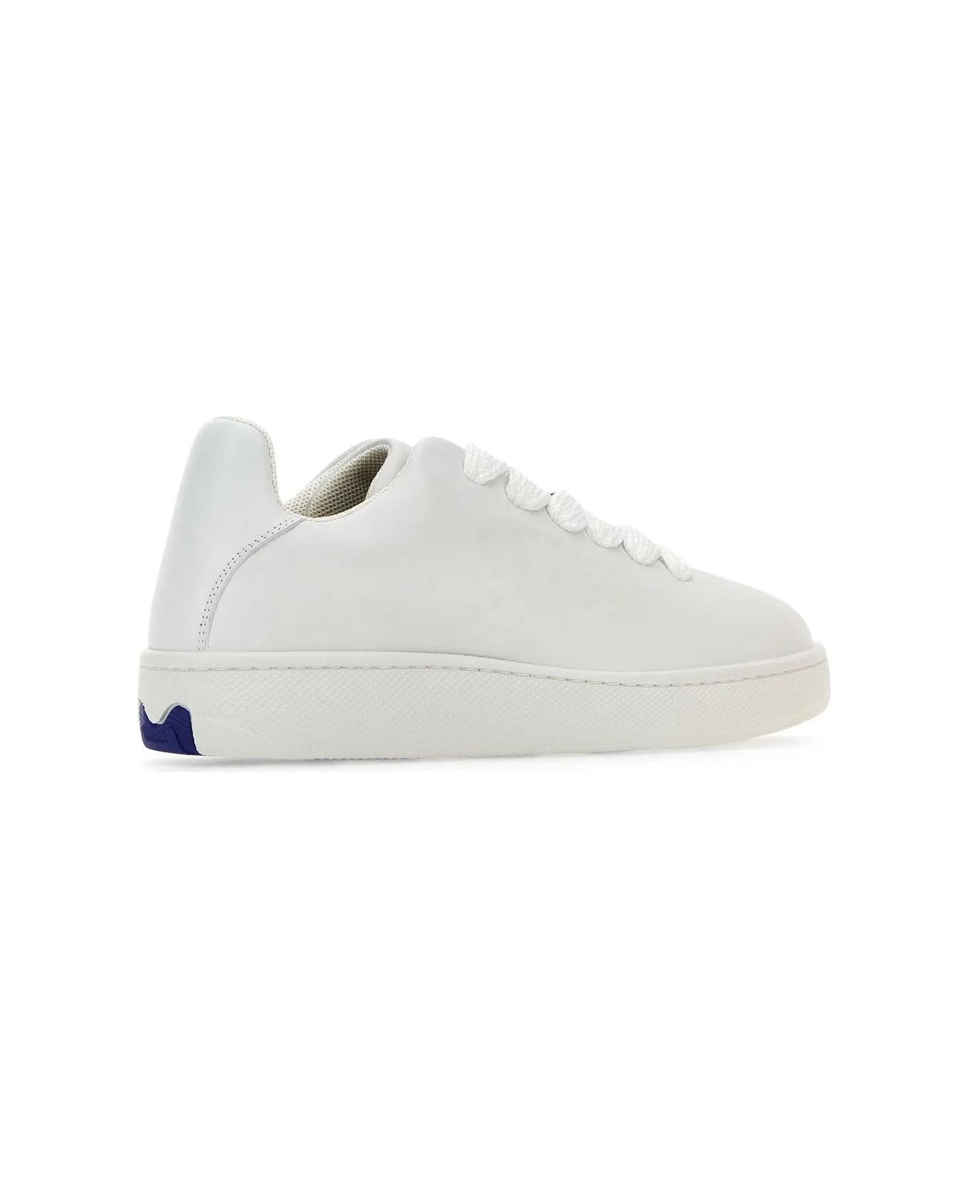 Burberry White Leather Box Sneakers - WHITE