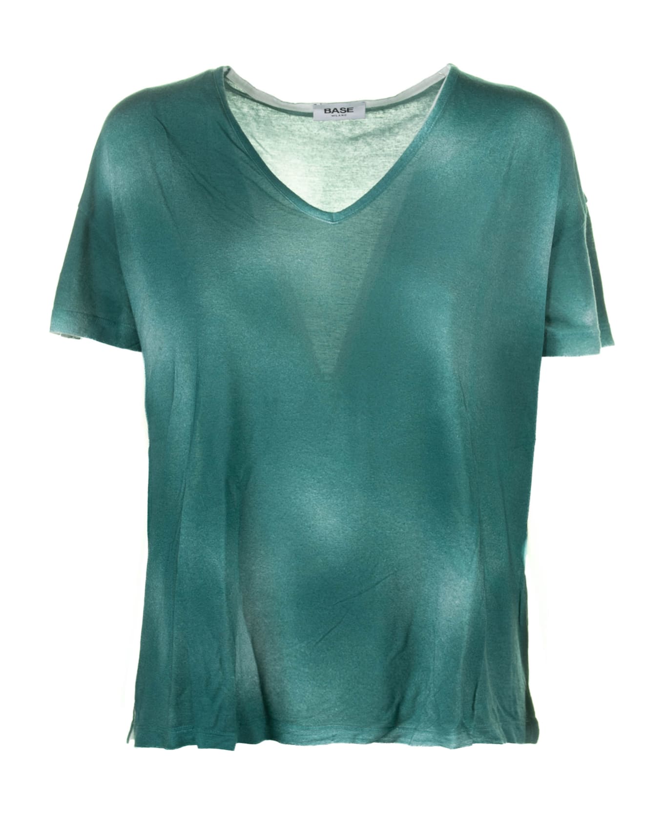 Base Green T-shirt With Shades - VERDE