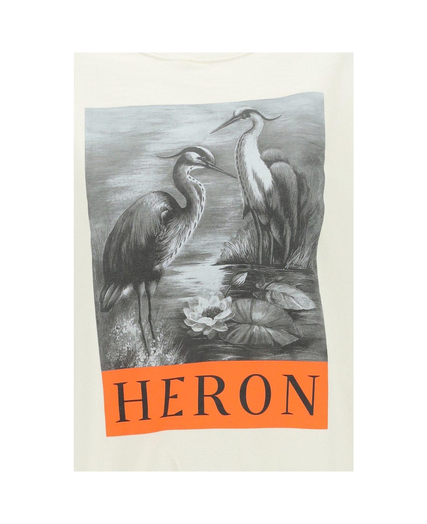HERON PRESTON Graphic Print Crewneck Sweater - Bianco