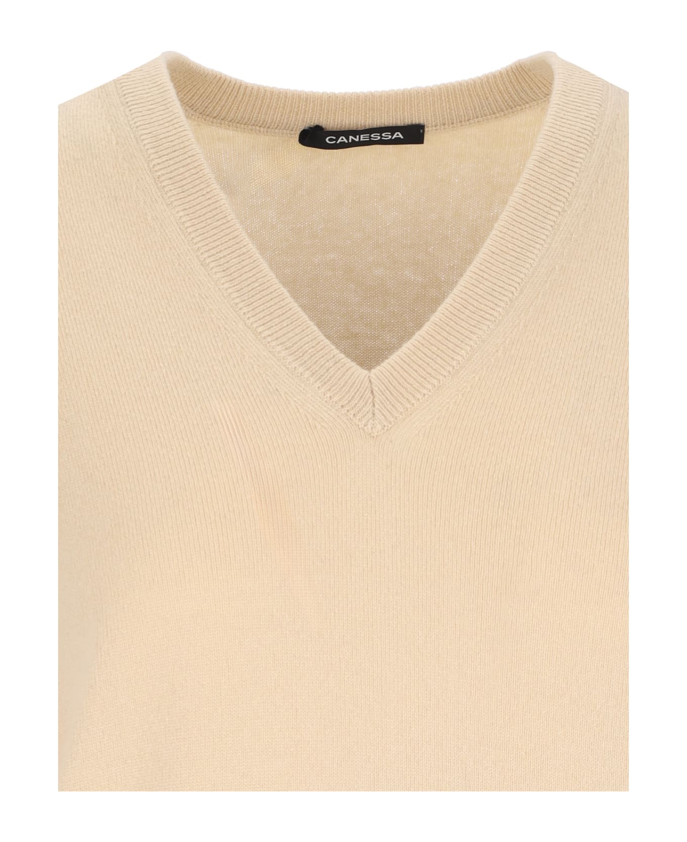 Canessa V-neck Sweater - Beige