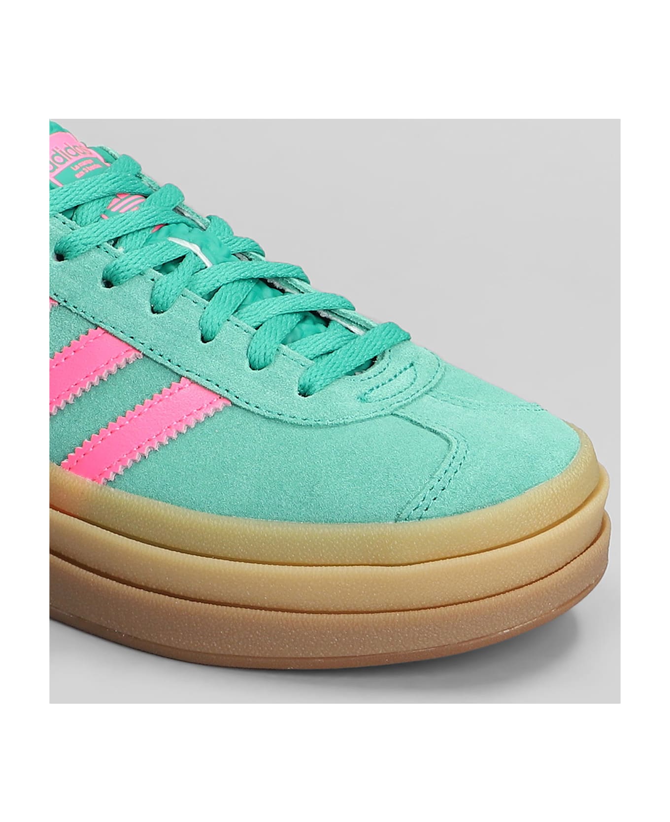 Adidas Gazelle Bold Sneakers In Green Suede - green