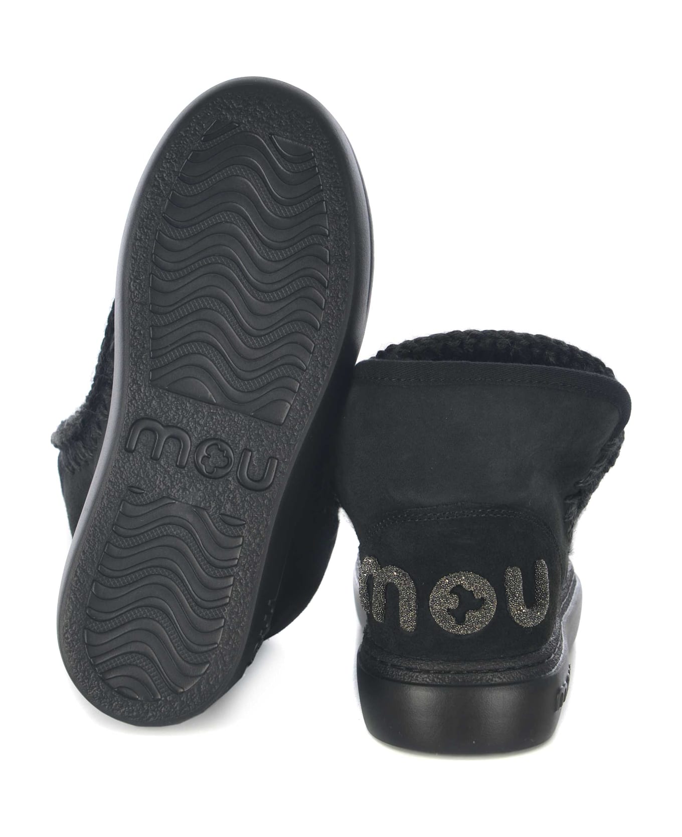 Mou Boots Mou "eskimo Bold" Made Of Suede - Black