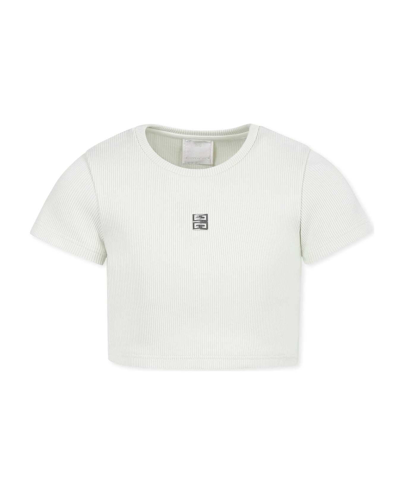Givenchy Green Crop T-shirt For Girl With 4g Motif - Green