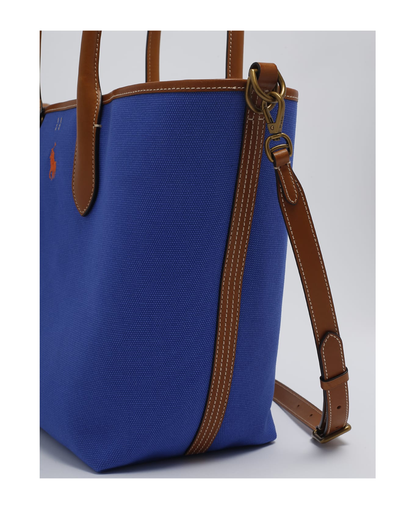 Polo Ralph Lauren Canvas Shopping Bag - COBALTO-ARANCIO