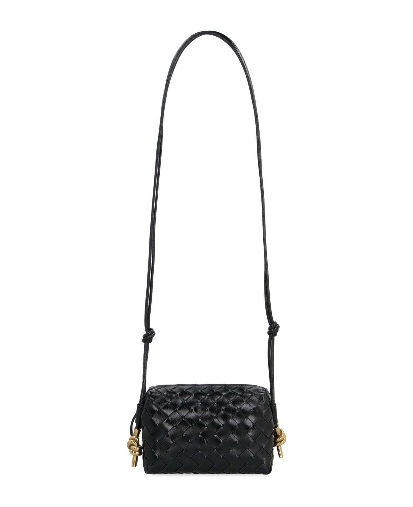 Bottega Veneta Mini Loop Leather Crossbody Bag - black