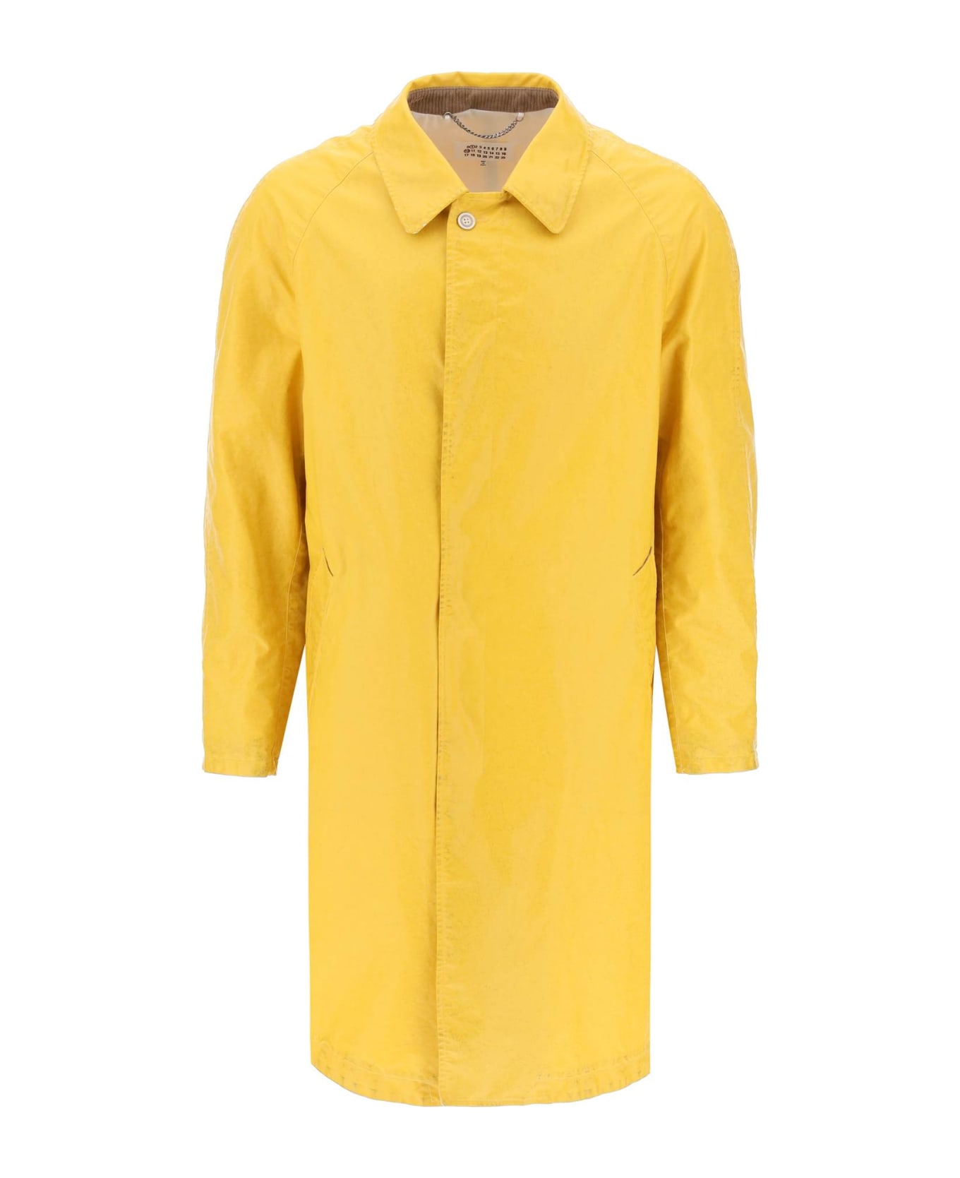 Maison Margiela Trench Coat In Worn-out Effect Coated Cotton - YELLOW (Yellow)