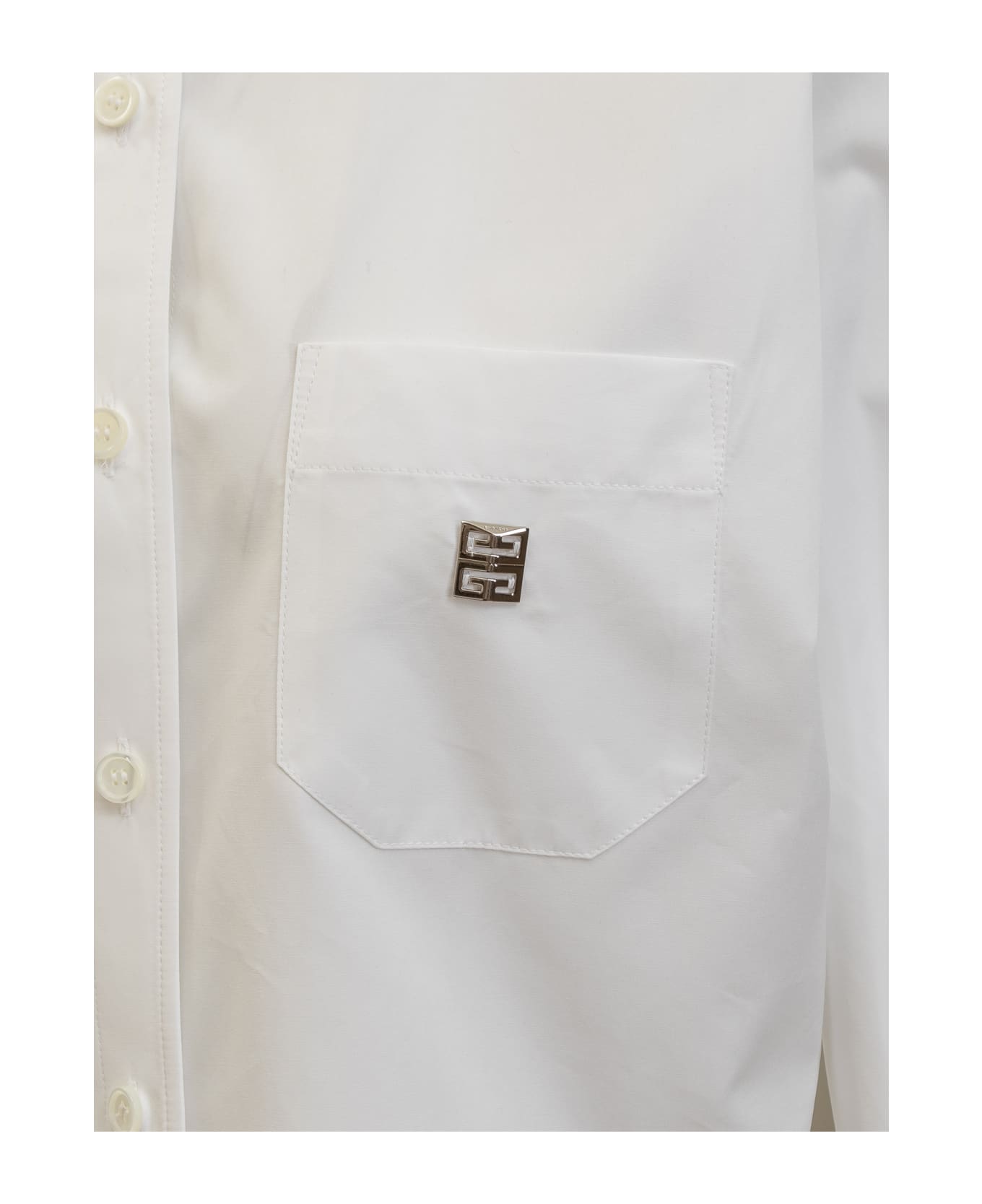 Givenchy Poplin Cropped Shirt - White