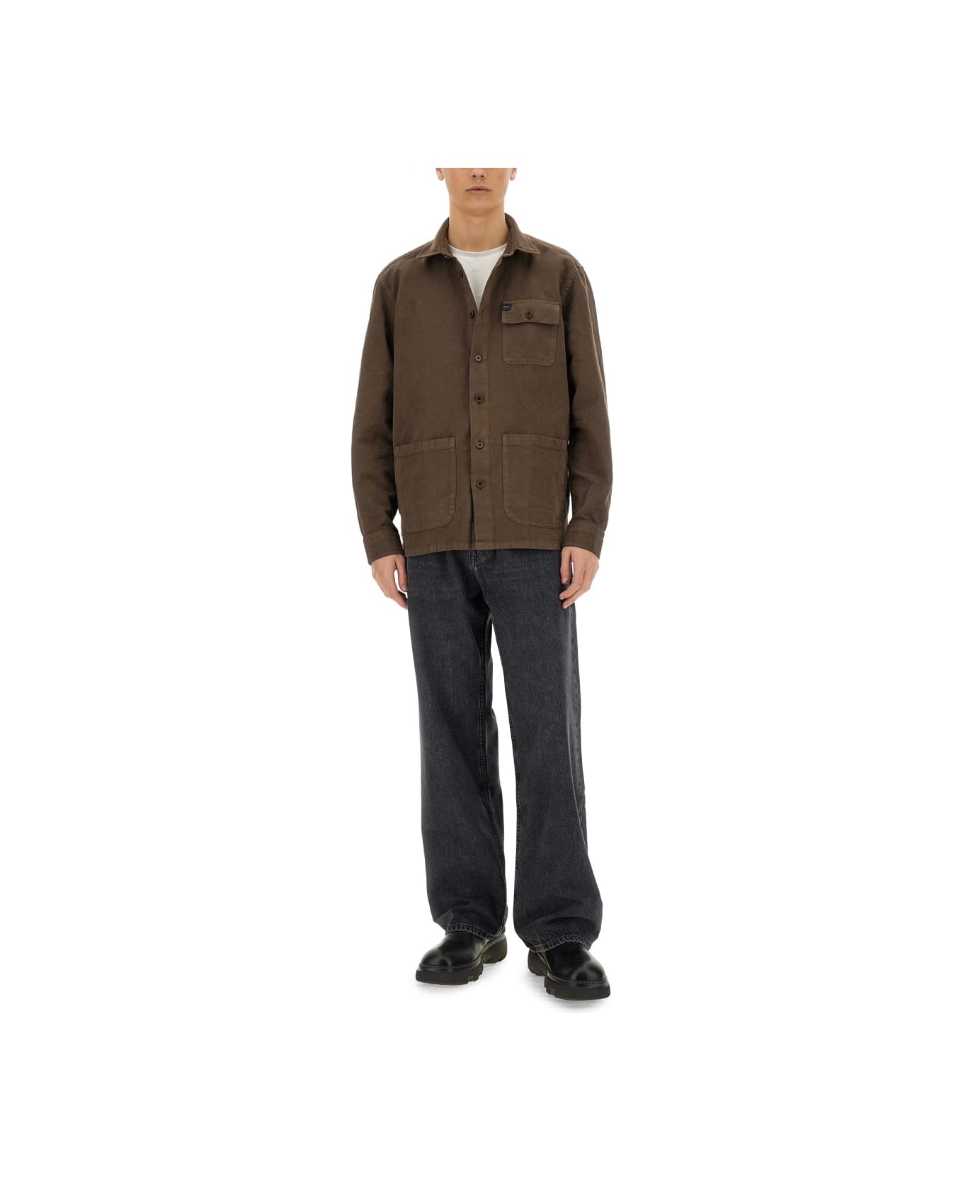 Fay Shirt Jacket - Brown