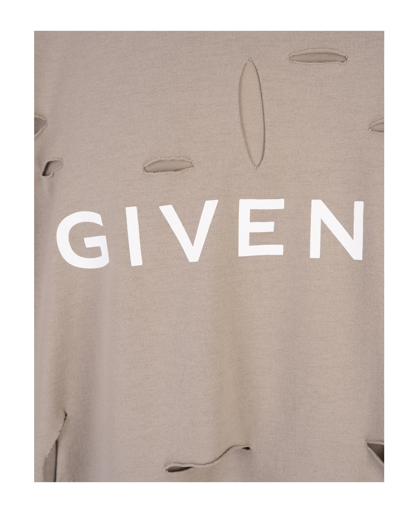 Givenchy Taupe Destroyed T-shirt With Logo - Brown シャツ