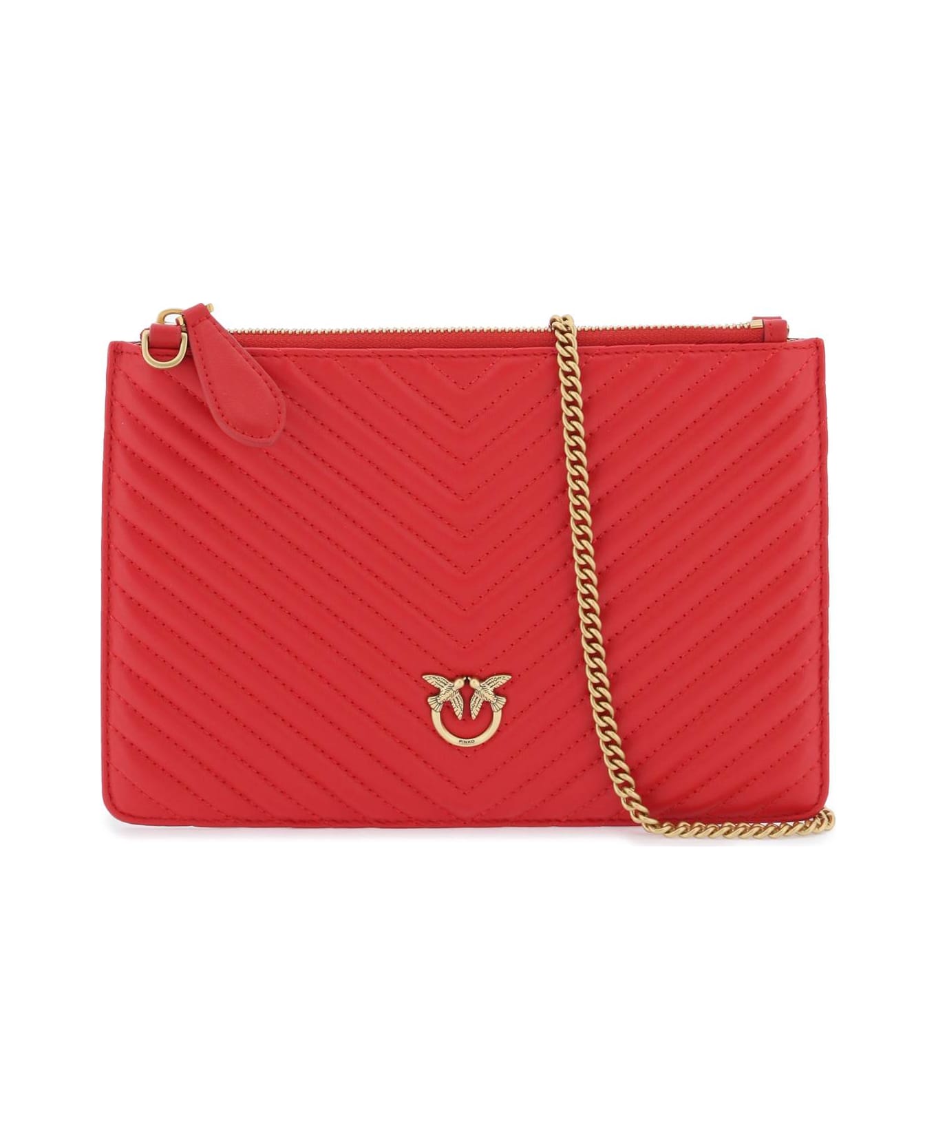 Pinko Classic Flat Love Bag - Rosso-antique Gold