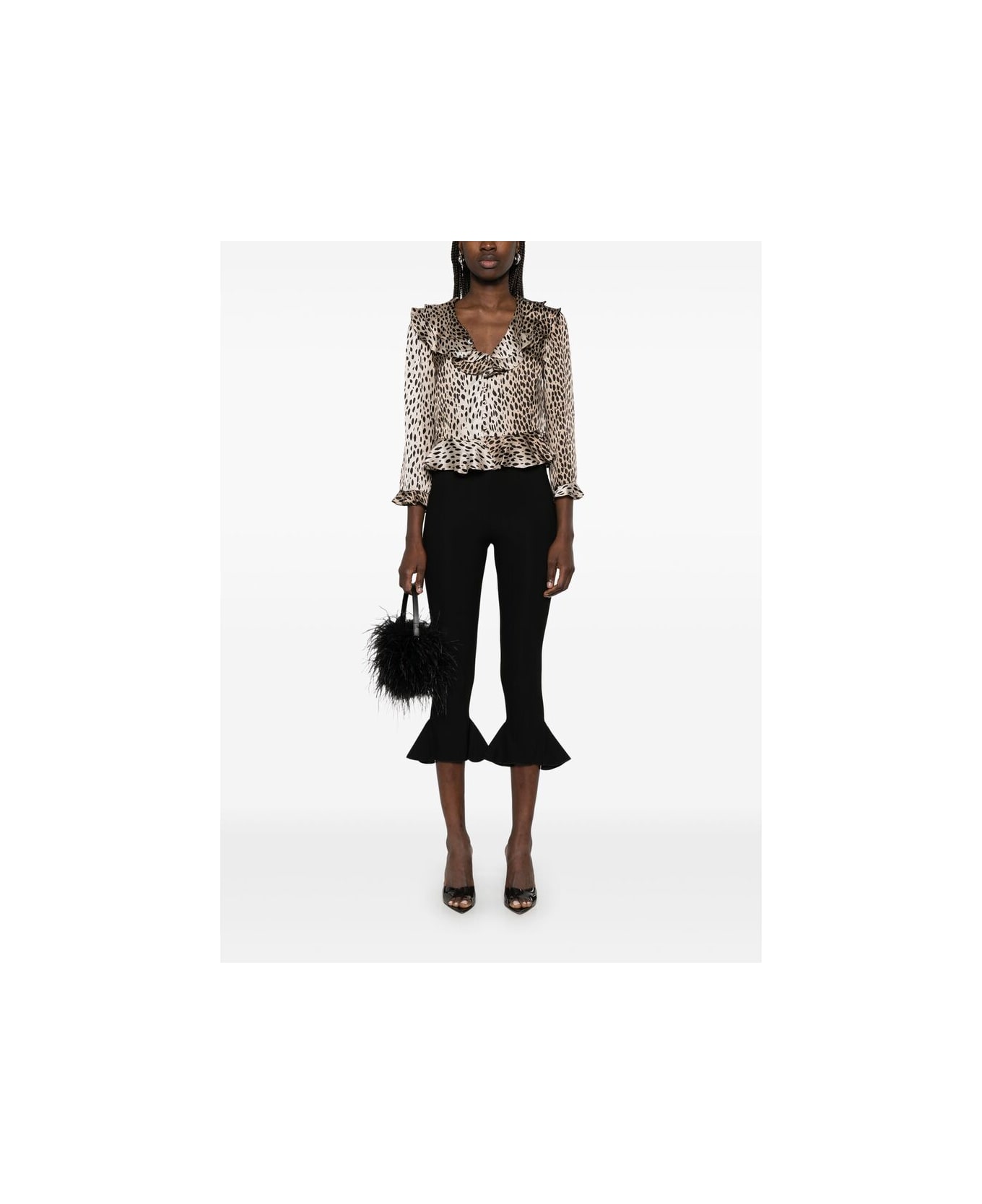 RIXO Top - BROWN/BLACK