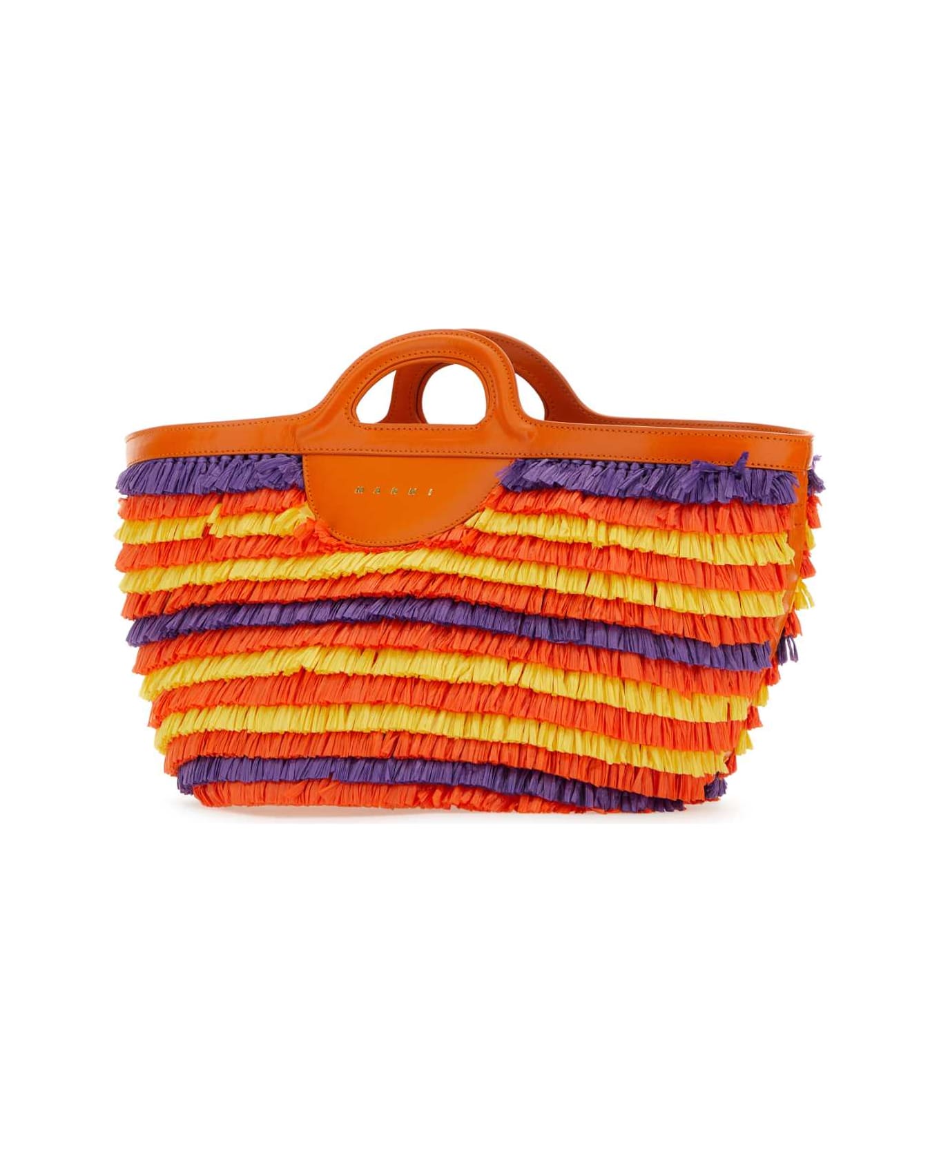 Marni Multicolor Fabric Tropicalia Summer Handbag - CARROTYELLOWVIOLET