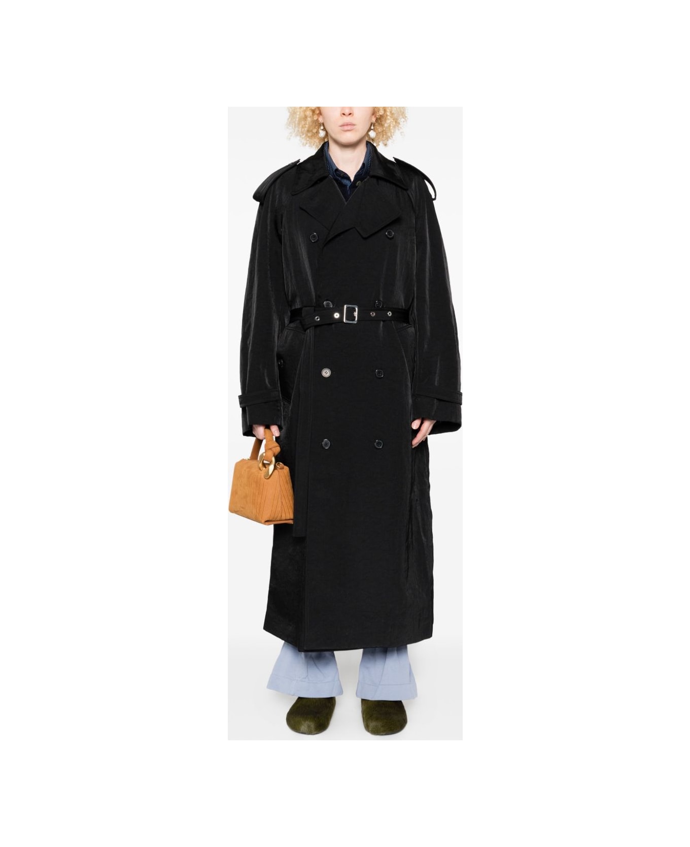 J.W. Anderson Jw Anderson Double-breasted Belted Coat - Black