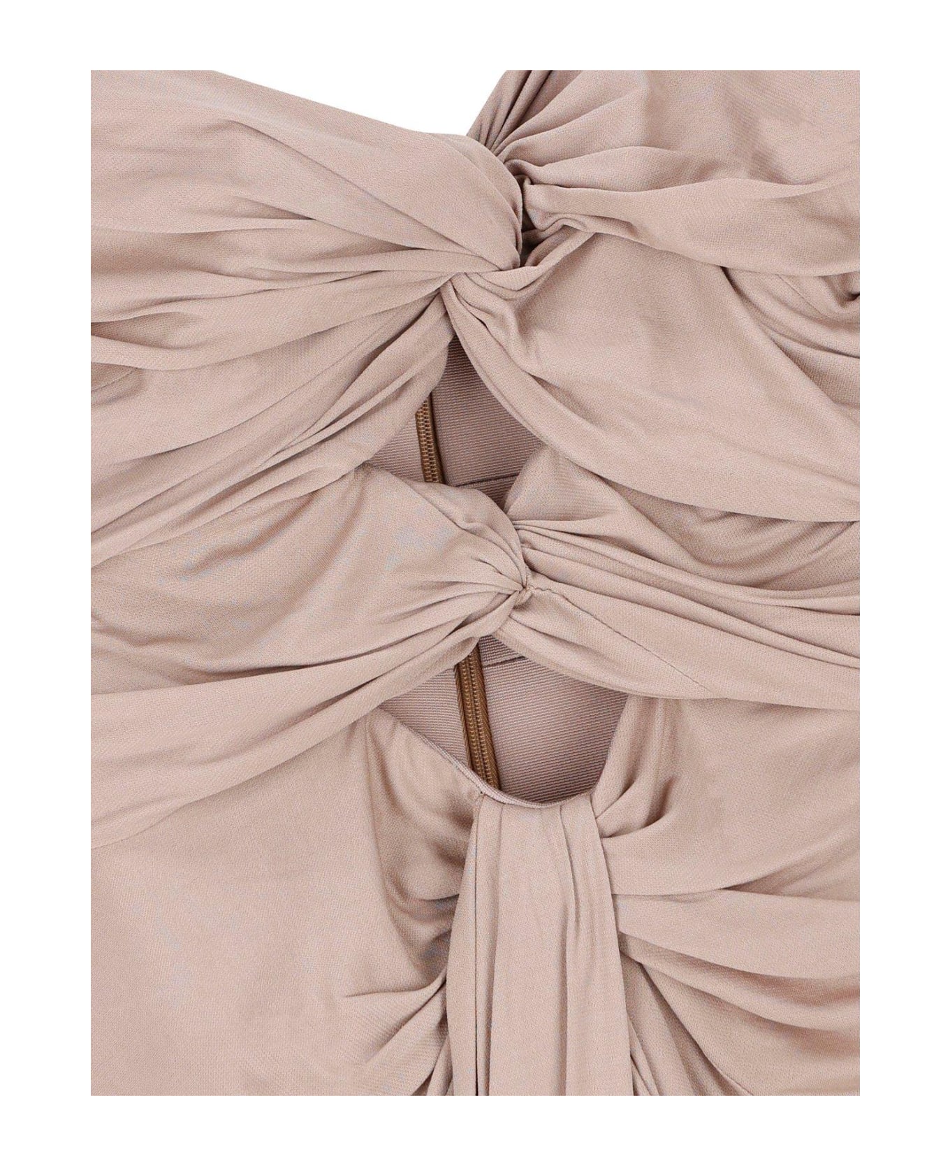Saint Laurent Cut-out Sleeveless Mini Dress - Lilas taupe