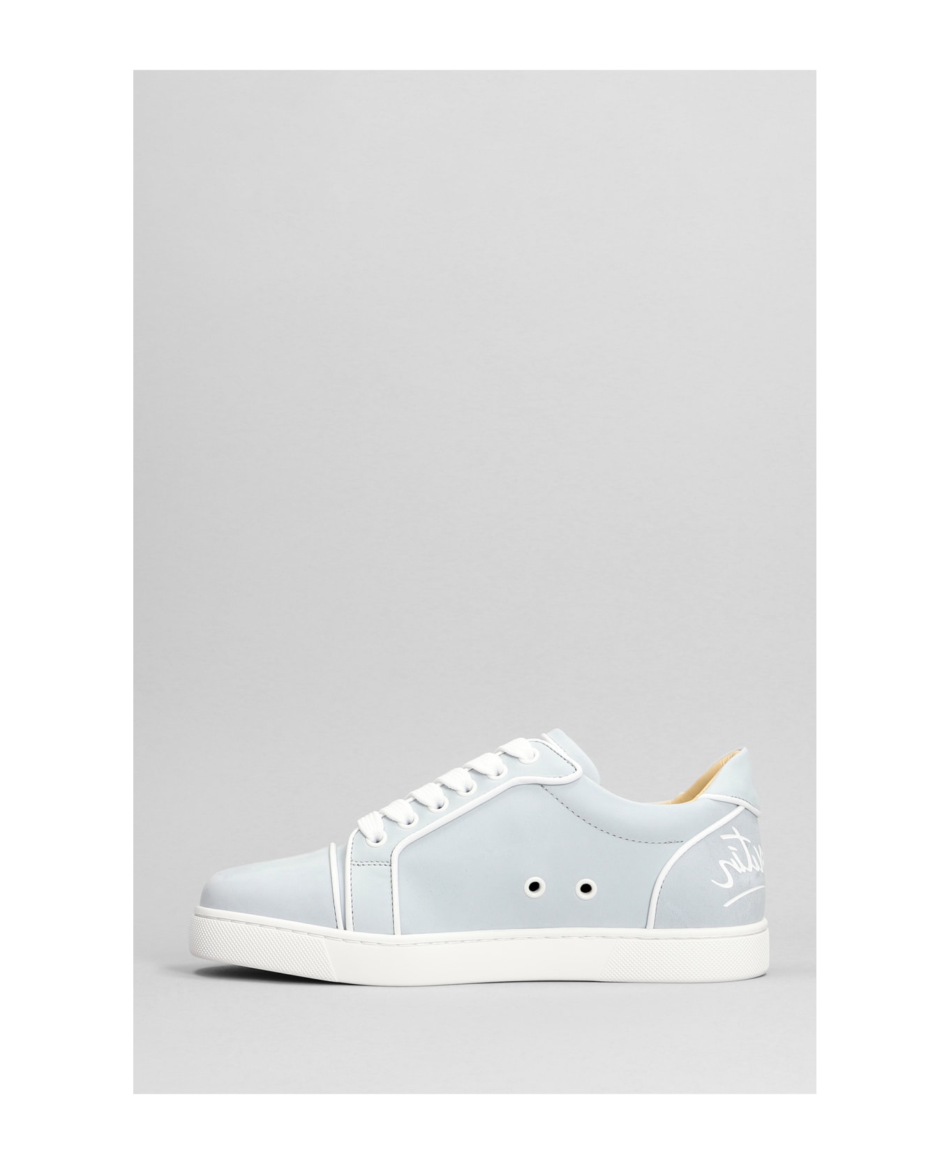 Christian Louboutin Fun Vieira Orlato Sneakers In Cyan Leather - cyan