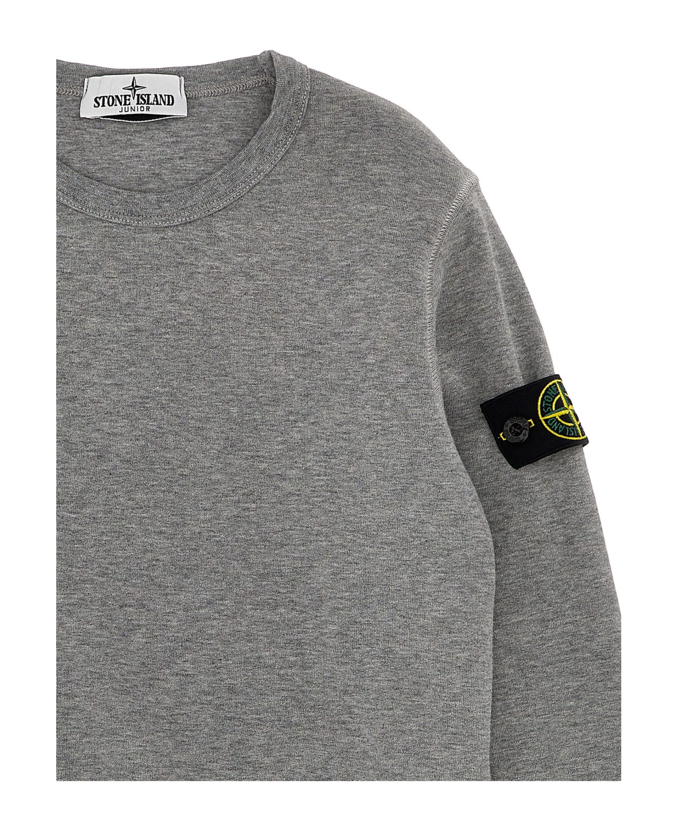 Stone Island Junior Logo Badge Sweatshirt - Gray