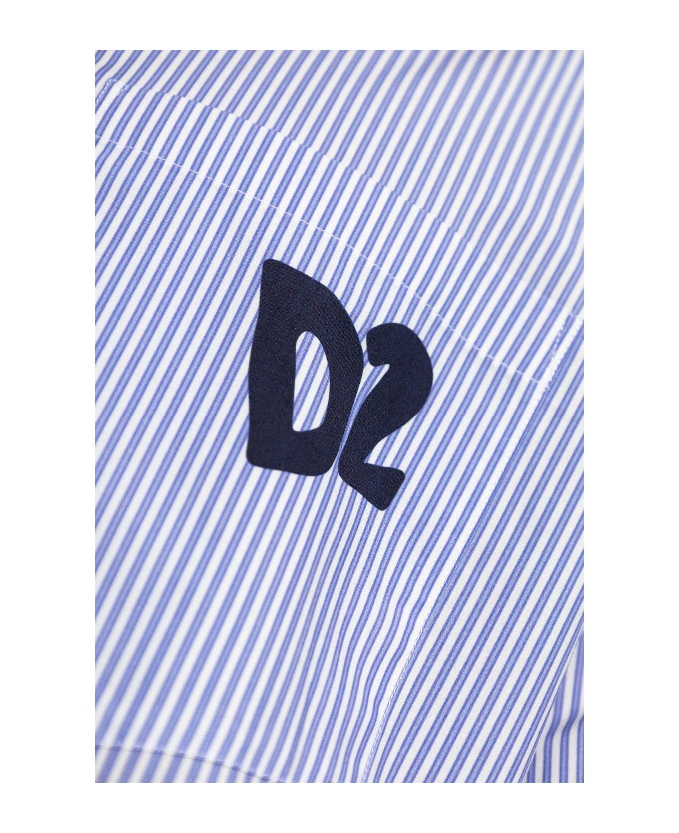 Dsquared2 Summer Lovers Oversized Pinstriped Shirt - BLUE/WHITE