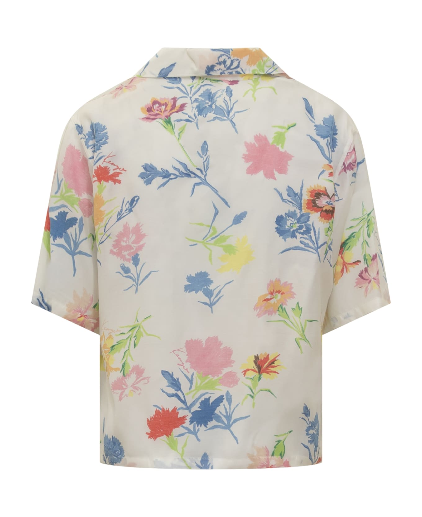 Kenzo Drawn Flower Shirt - OFF WHITE