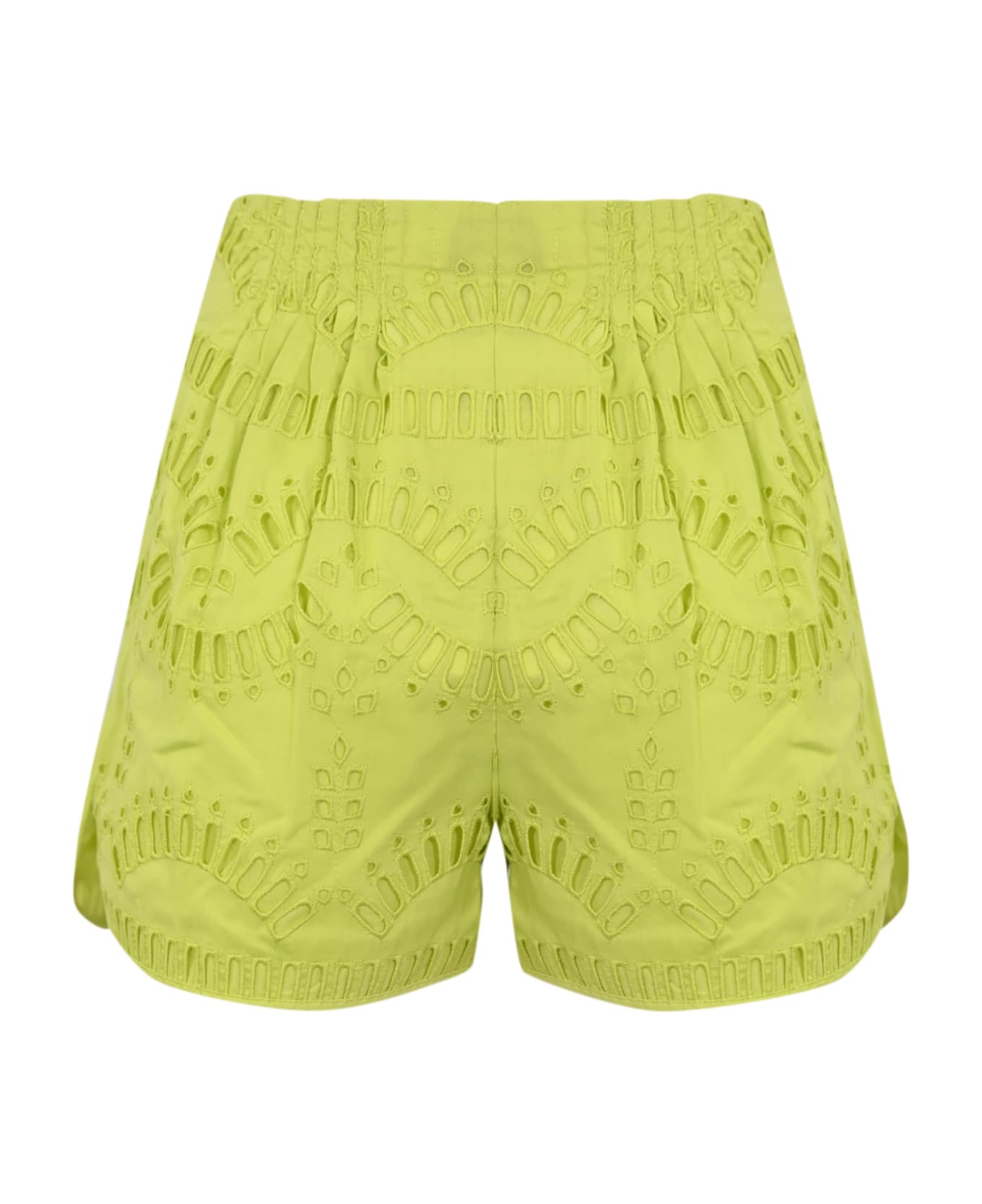 Charo Ruiz Palok Shorts In Broderie Anglaise - Lime punch