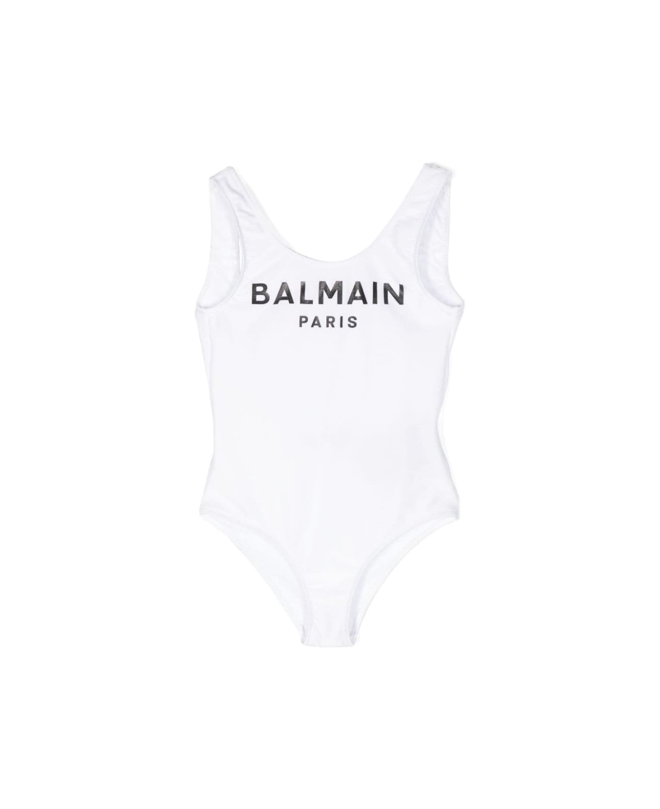 Balmain One-piece Swimsuit With Print - White