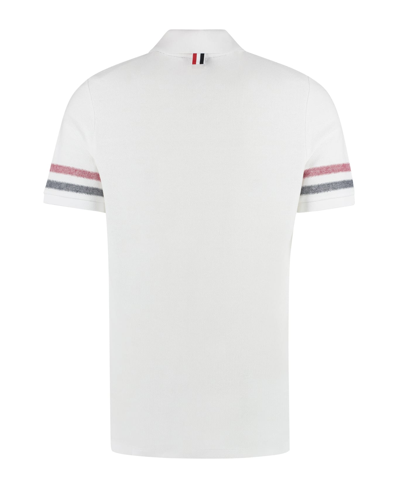 Thom Browne Short Sleeve Cotton Polo Shirt - White