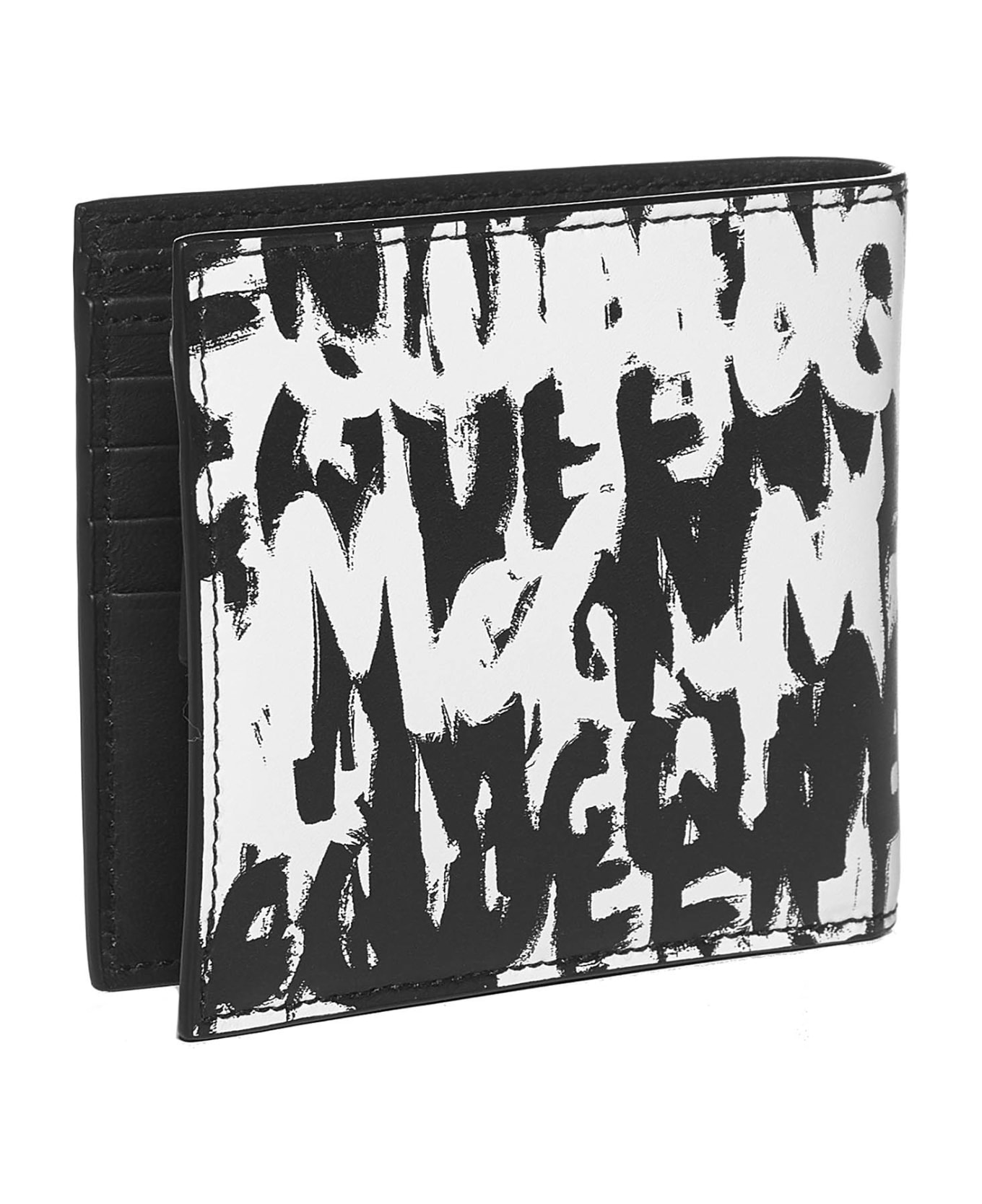 Alexander McQueen Wallet - Black white