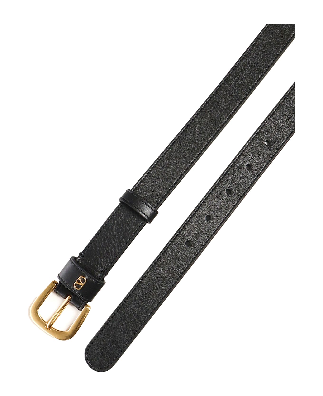 Valentino Garavani Black Leather Belt - Black