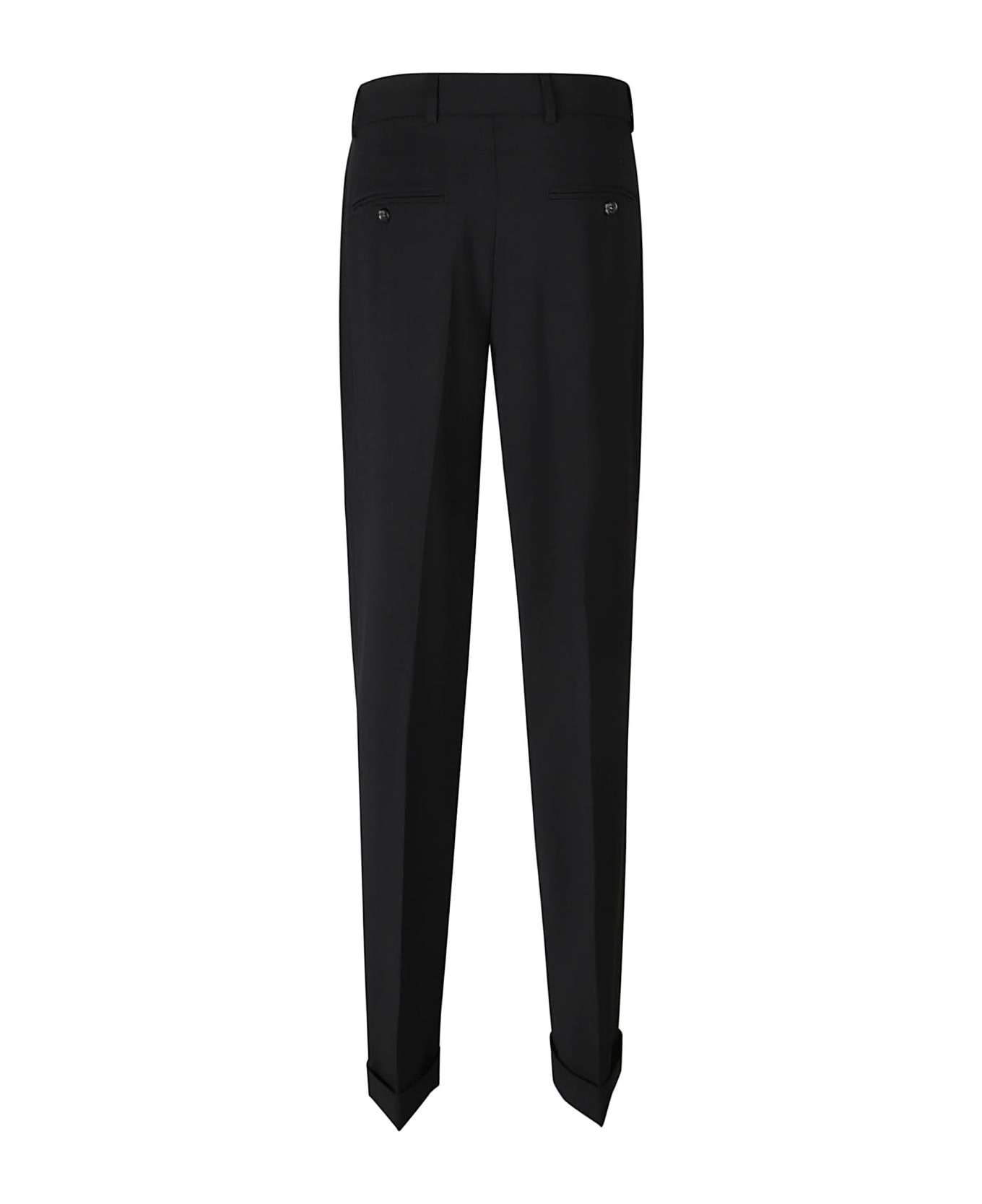 SportMax Button Detailed Straight Leg Trousers - Black ボトムス