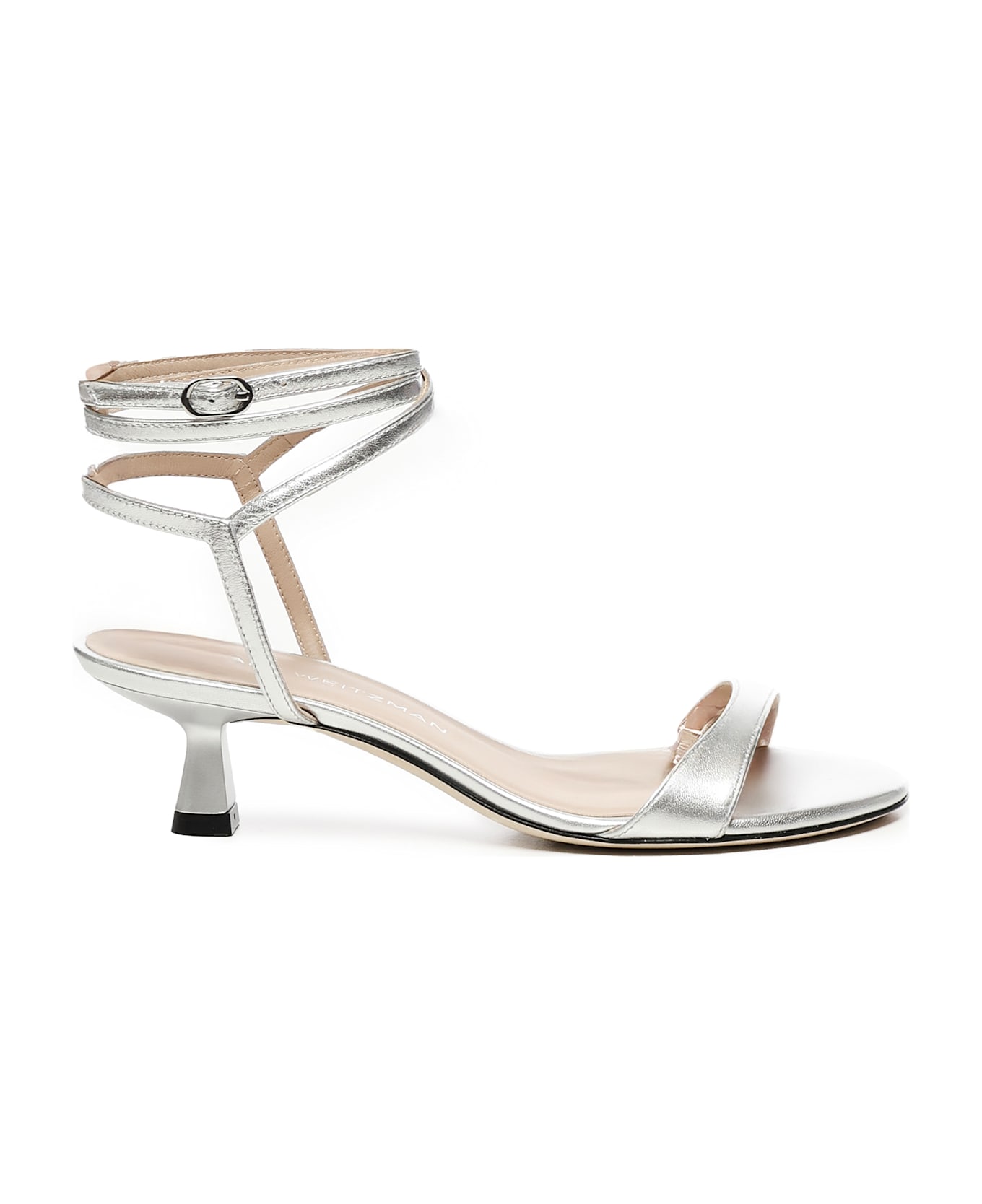 Stuart Weitzman Nudist Wrap Sandals - Silver