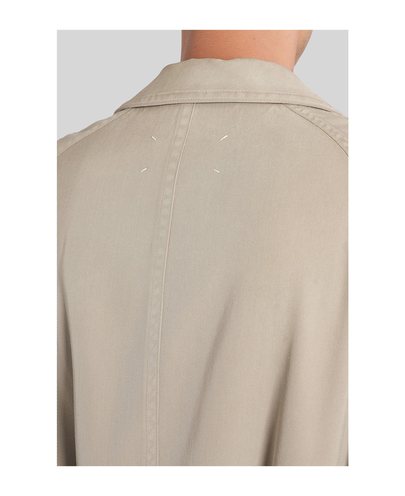 Maison Margiela Trench In Beige Wool - beige