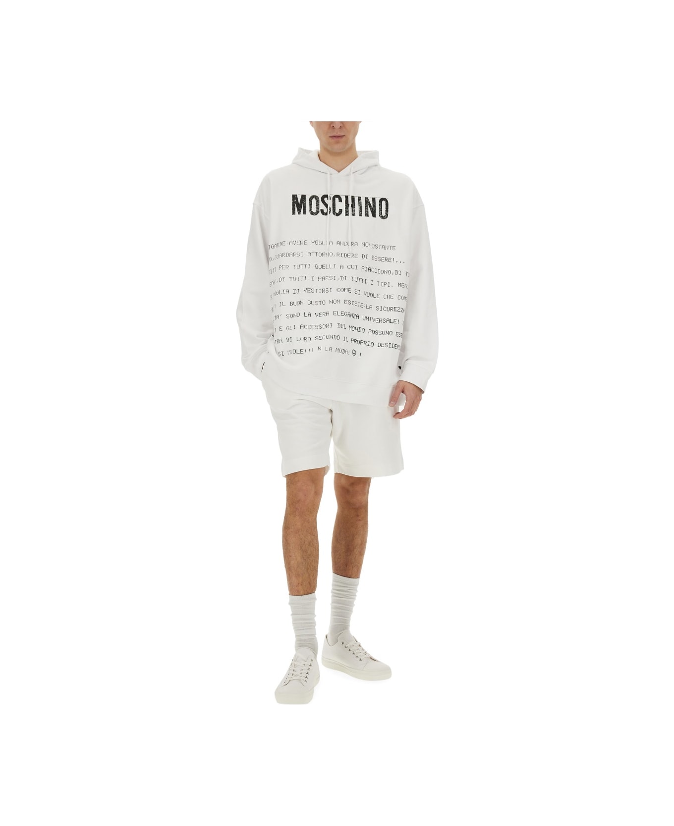 Moschino "archive Message" Hoodie - WHITE