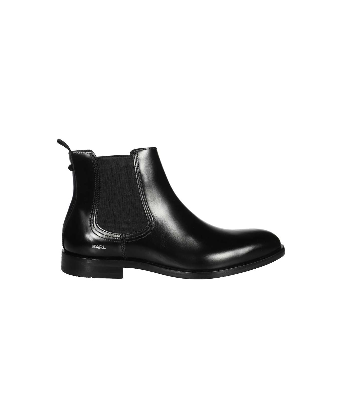 Karl Lagerfeld Leather Chelsea Boots - black ブーツ