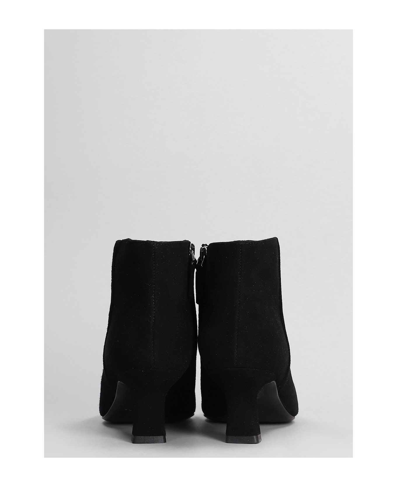 Julie Dee High Heels Ankle Boots In Black Suede - black