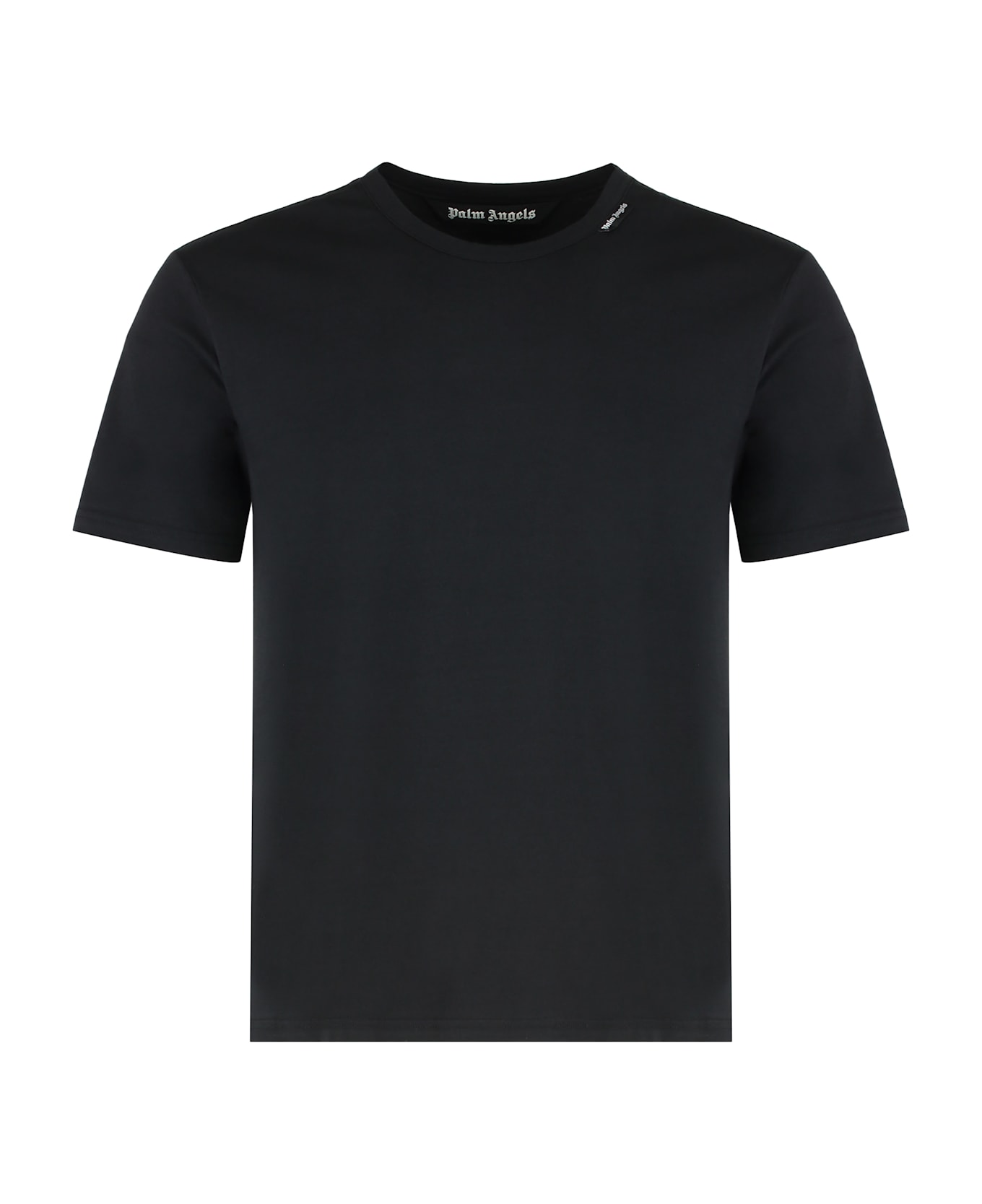 Palm Angels Crew Neck T-shirt In Cotton - black