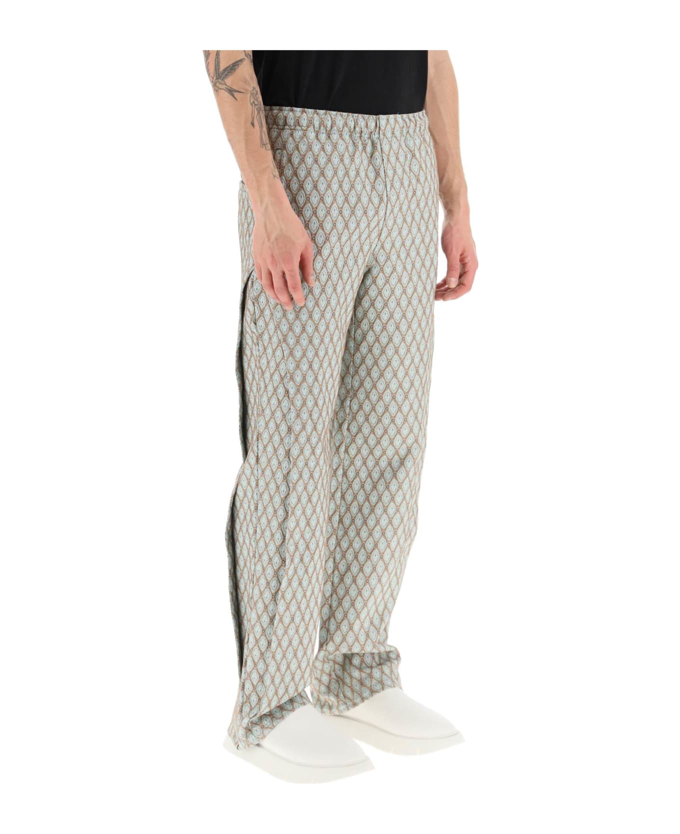 Andersson Bell Geometric Jacquard Pants With Side Opening - BEIGE (Beige)