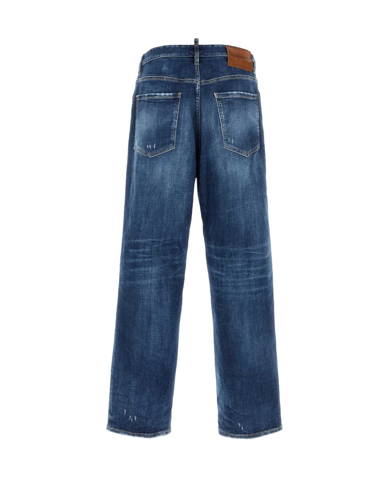 Dsquared2 Stretch Denim Loose Jeans - NAVYBLUE
