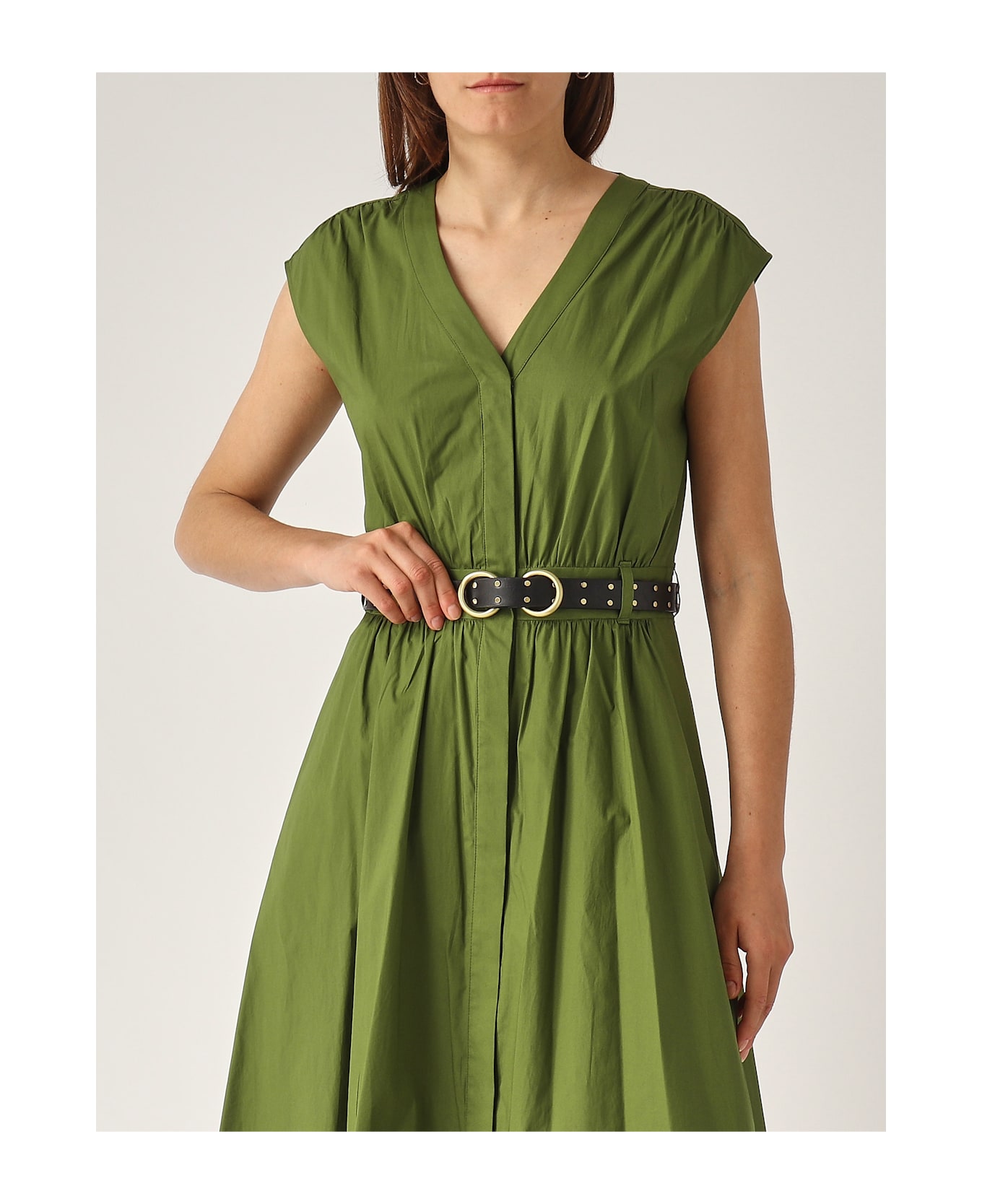 Michael Kors Cotton Popeline Midi Dress Dress - PRATO