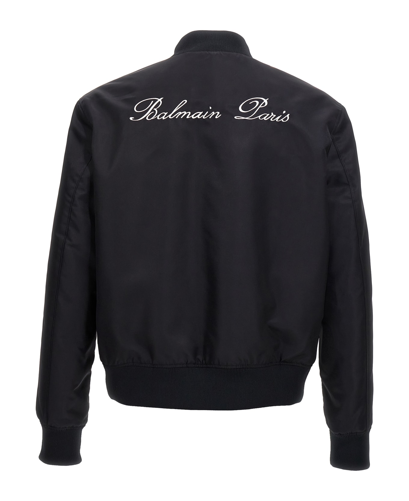 Balmain Dark Blue Polyamide Bomber Jacket - Blue