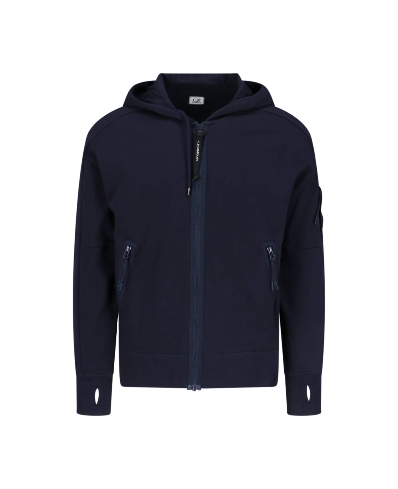 C.P. Company Logo Zip Sweatshirt - Blue