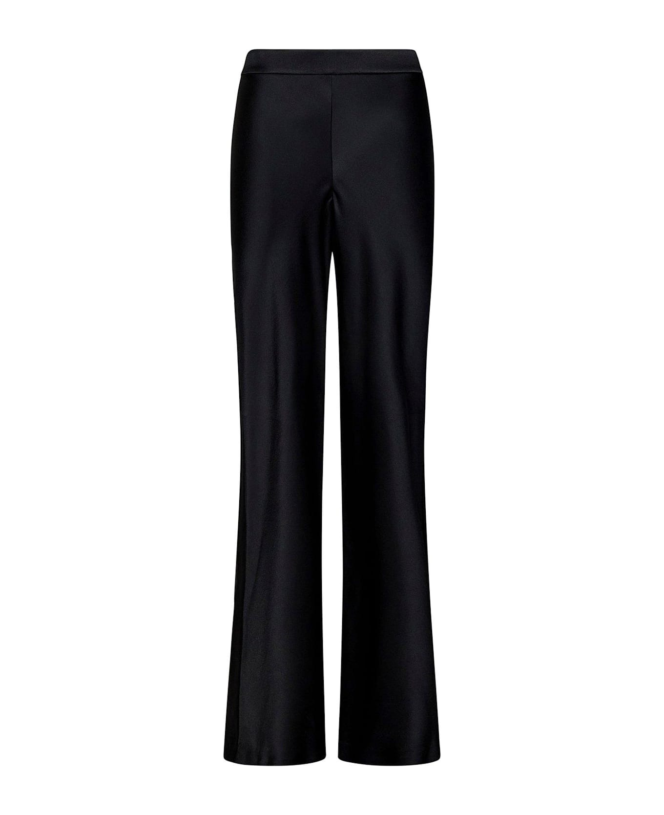 Alberta Ferretti Zipped Satin Pants - Nero