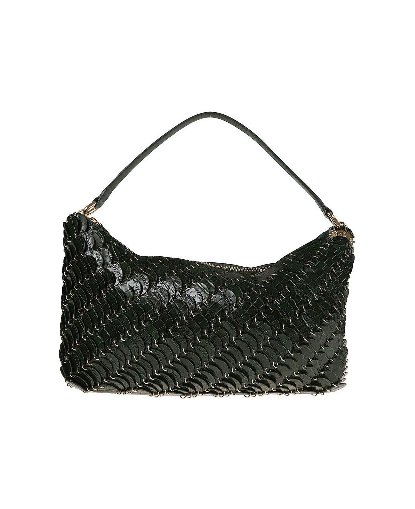 Paco Rabanne Embossed Shoulder Bag - Dark Green Gold