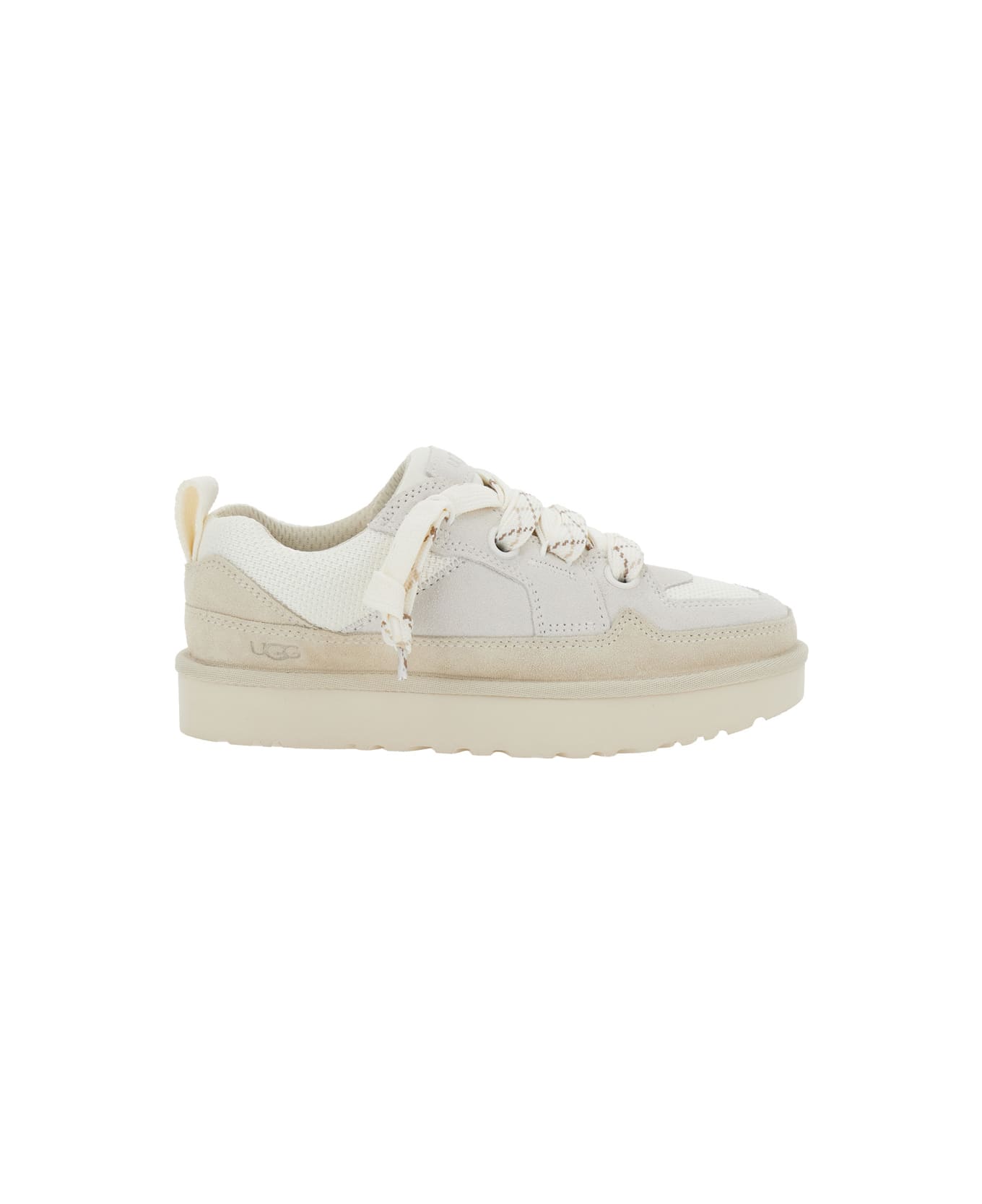 UGG 'lo Lowmel' White Sneakers With Mesh Inserts And Logo On The Side In Suede Woman - White